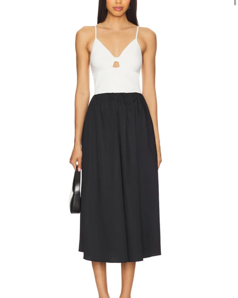 ASTR The Label Black And White Midi Dres - Image 1
