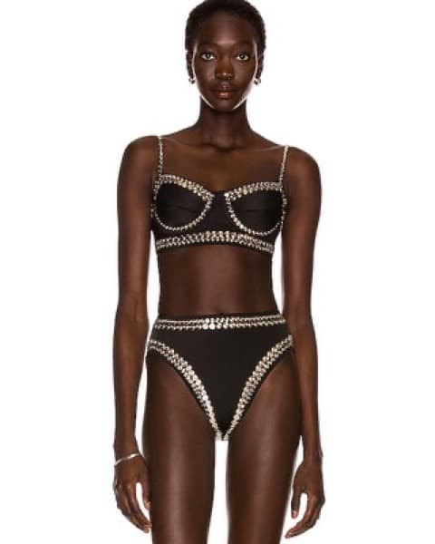 Norma Kamali Studded Swimsuit Set - Image 6