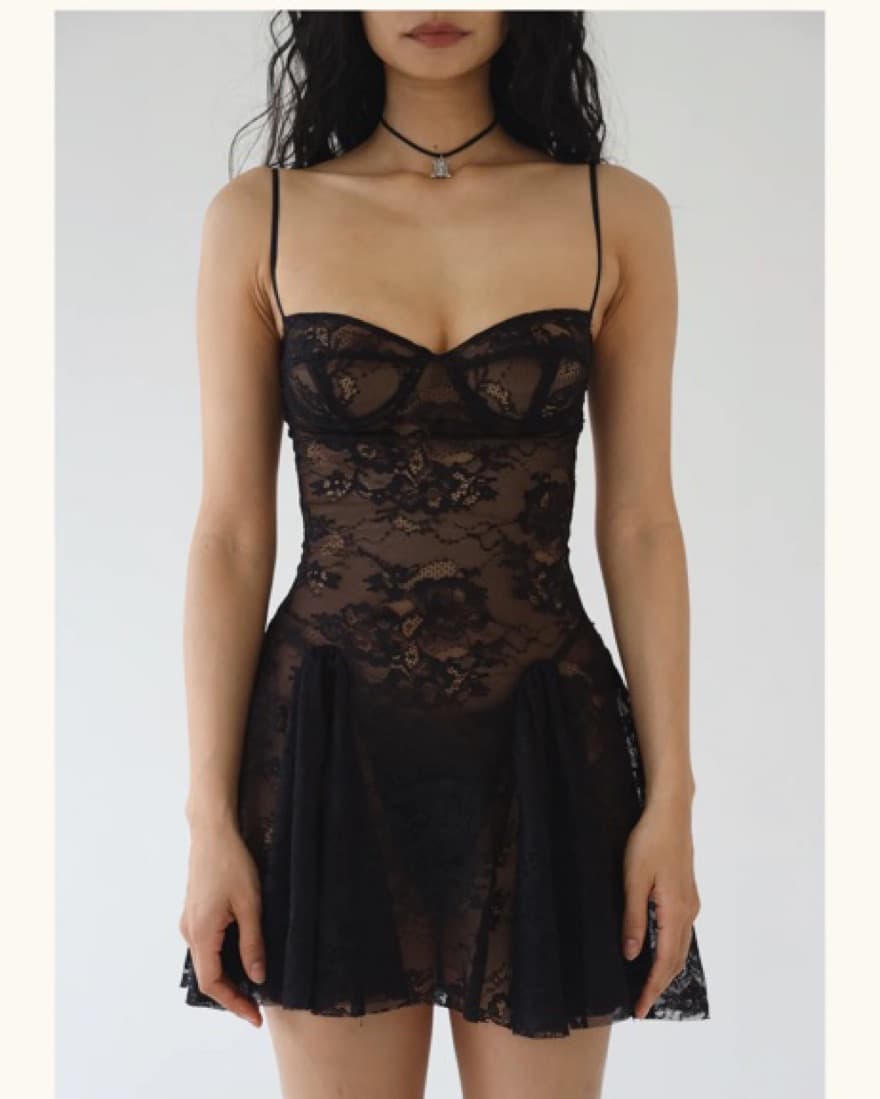 Mirror Palais Black Rose Mini Dress  - Image 3