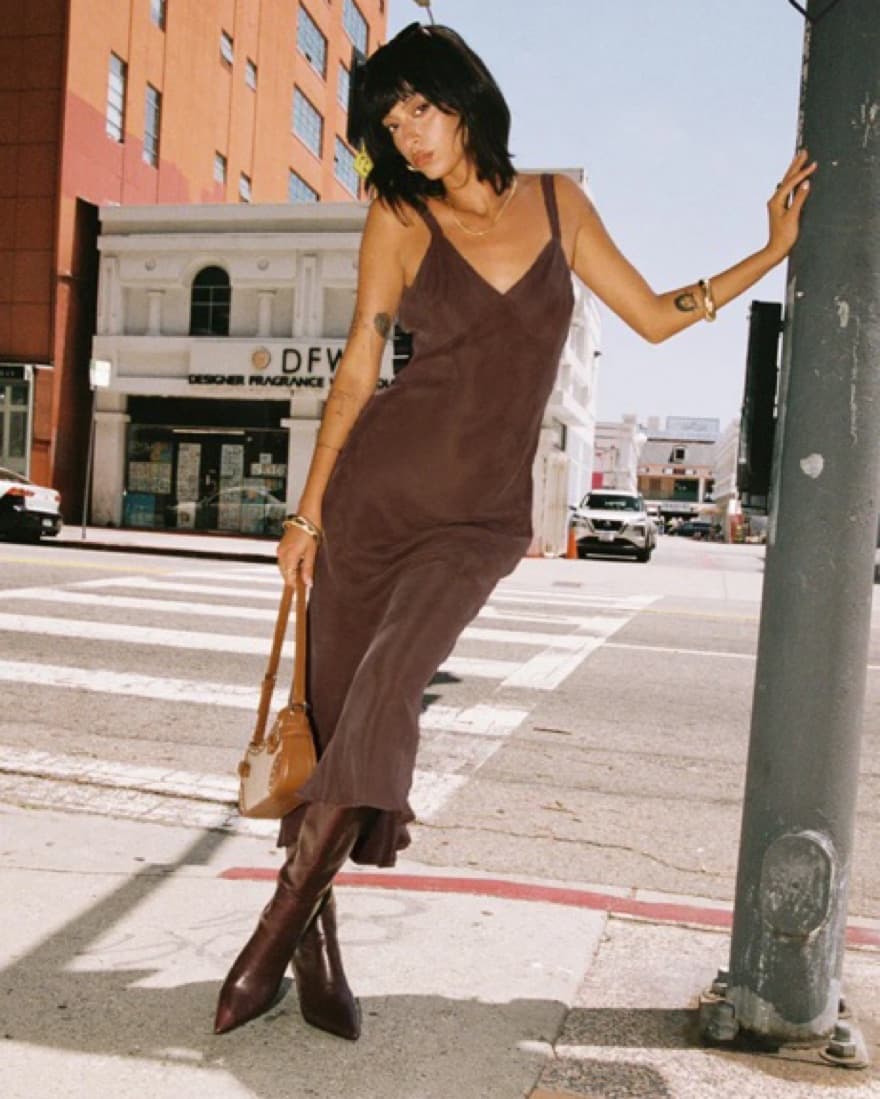 Laurette Maxi Dress Brown - Image 3