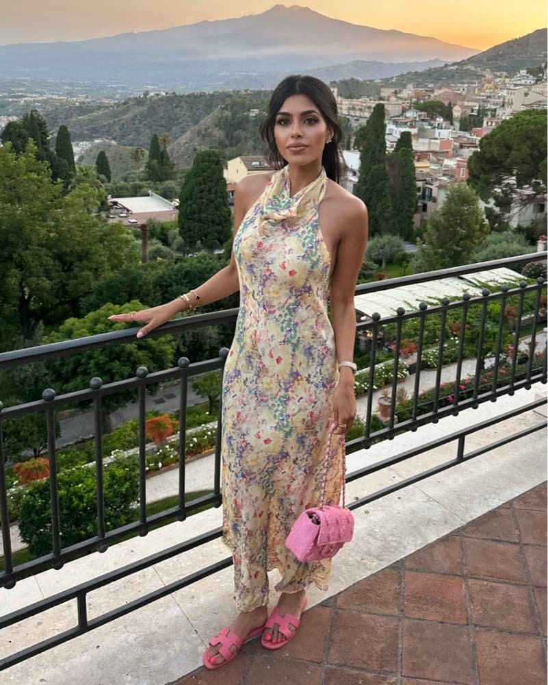 Vibrant Floral Halter Maxi Dress - Image 1