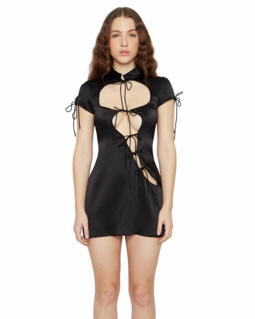 Danielle Guizio Cut-Out Tie Dress - Image 1