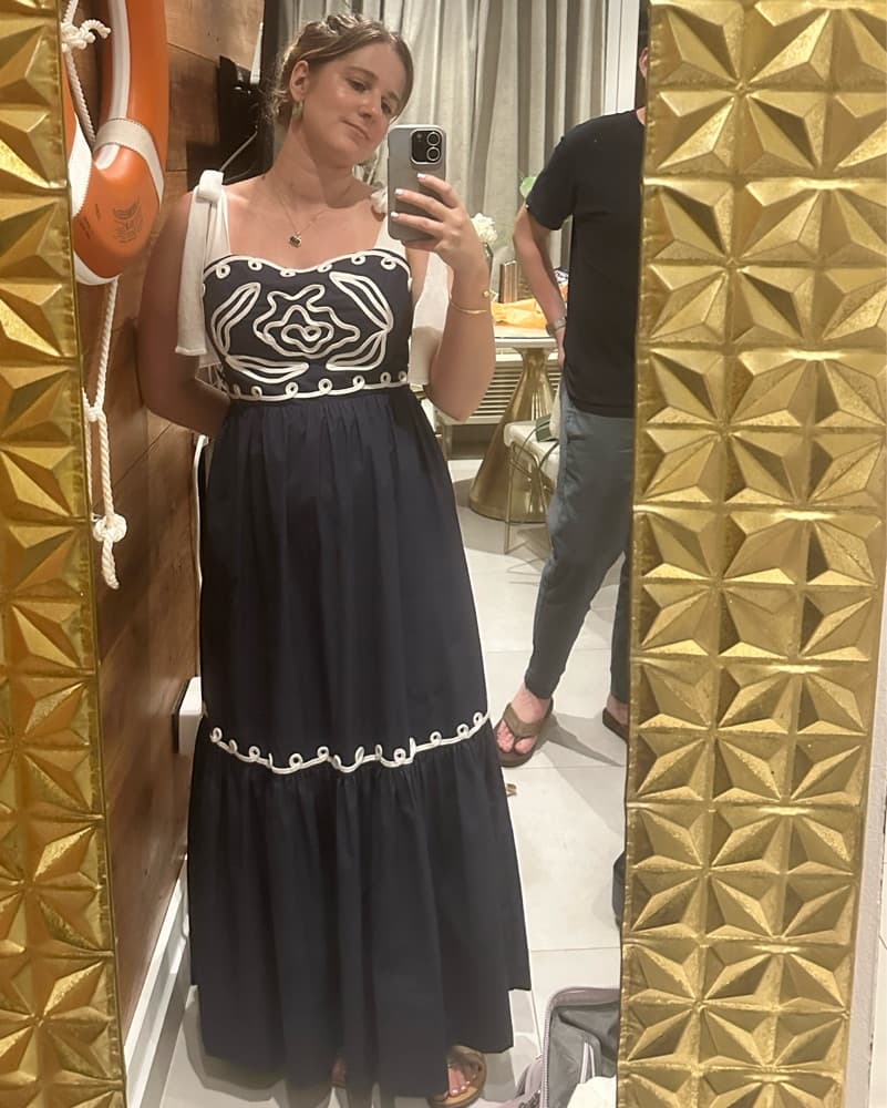 Navy Blue & White Maxi Dredd - Image 1