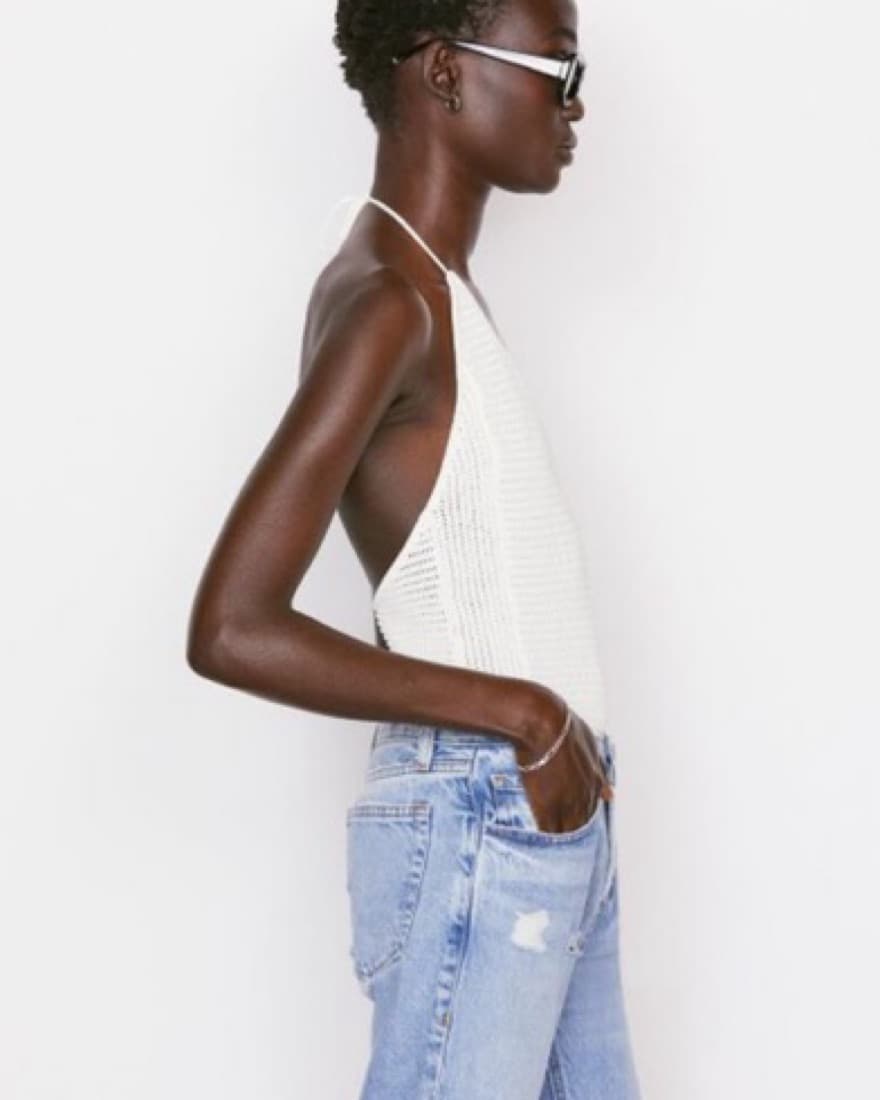 Frame Crochet Halter Bodysuit - Image 3