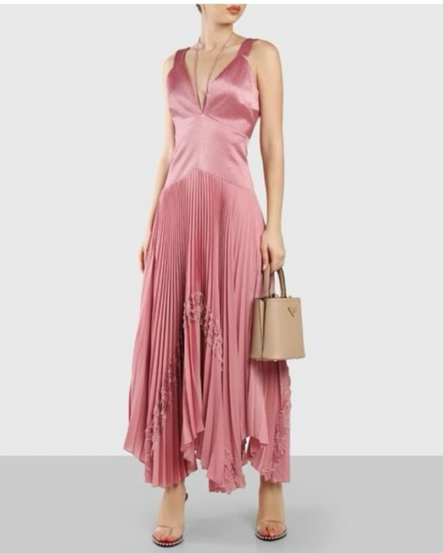 Alexis Pleated Pink Bellona Dress - Image 3