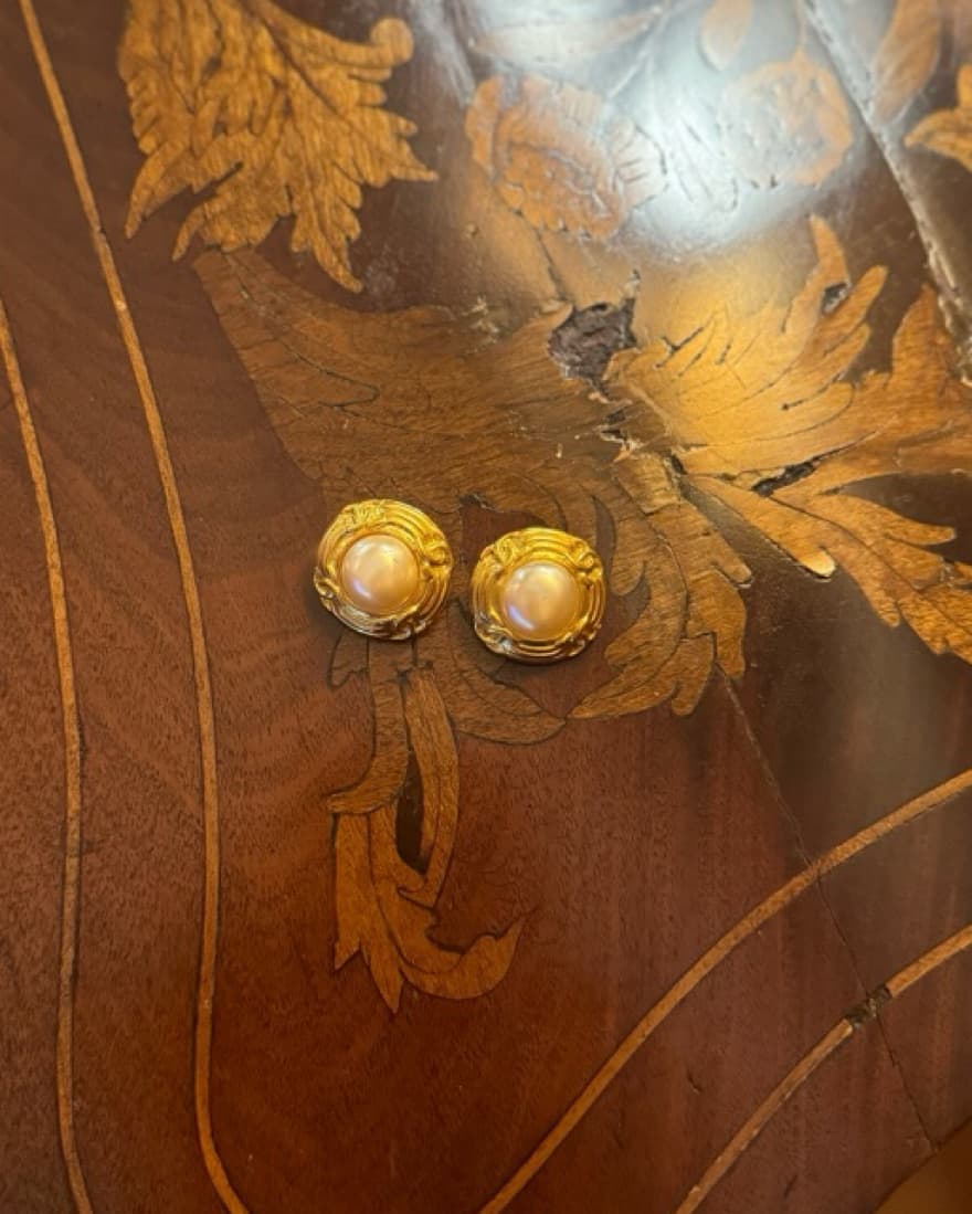 Vintage Chanel Button Earring - Image 2