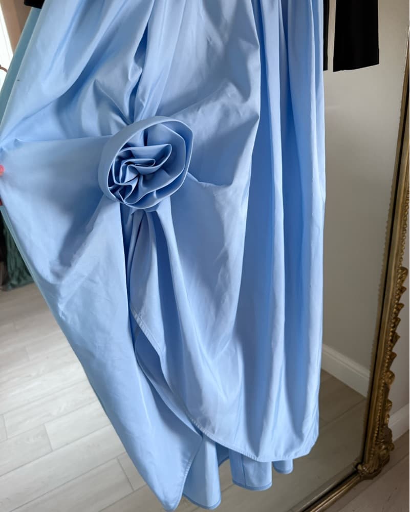 Sleeper Aurora Basque Rosette Blue Dress - Image 5