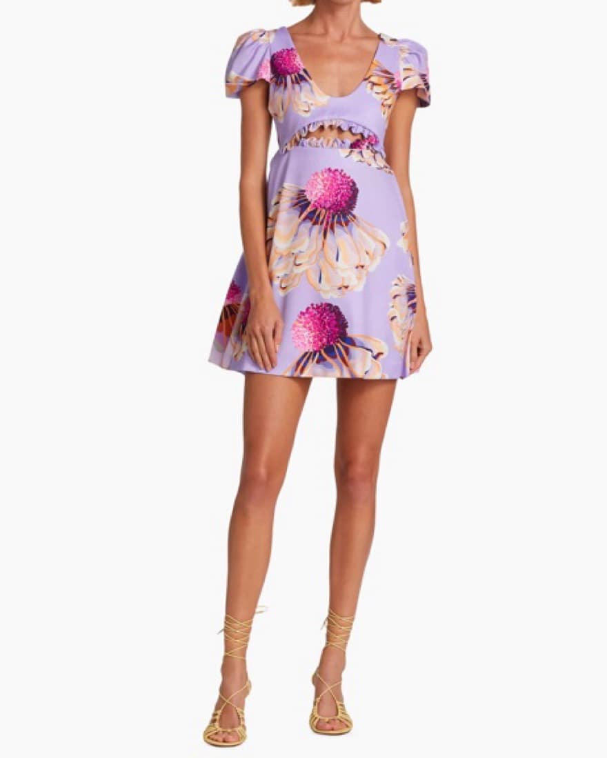 Kika Vargas Lilac Dasies Dress - Image 1