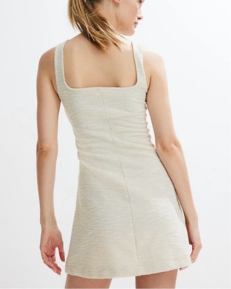 Beige Pearl Mini Dress  - Image 2