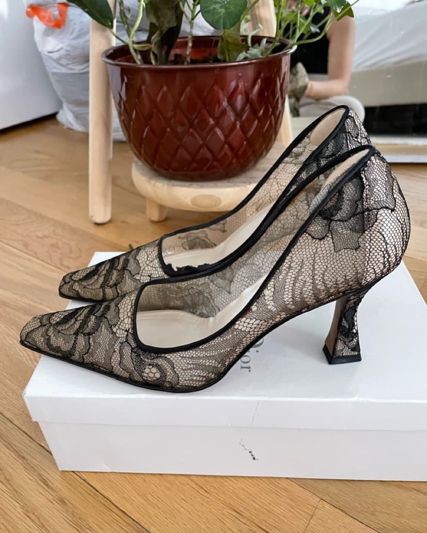 Christian Dior Lace Heels  - Image 1