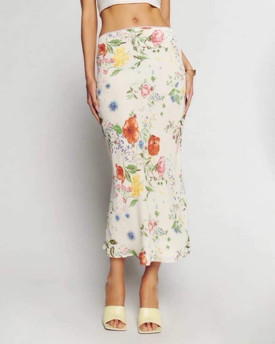 Reformation Floral Midi Skirt - Image 2