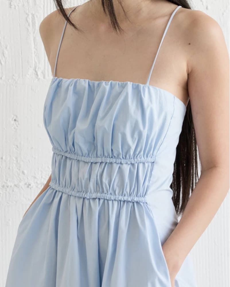 Baby Blue Cotton Midi Dress - Image 3