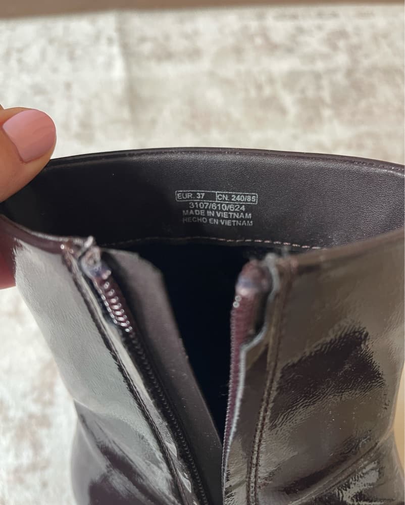 Zara burgundy Leather Heel Booties - Image 2