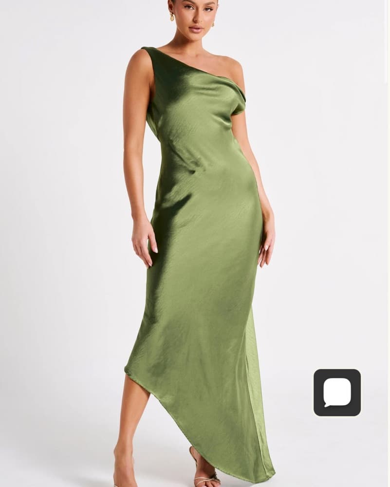 MESHKI YVETTE SATIN MAXI DRESS S - Image 3