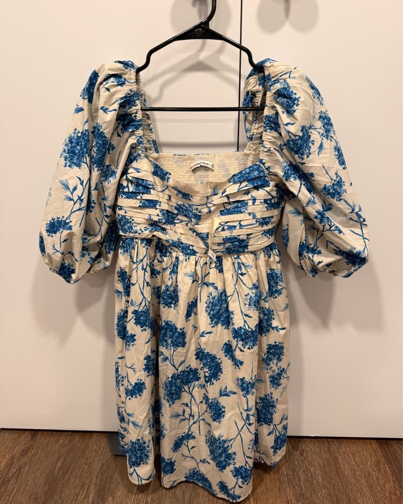 Charming Floral Puff-Sleeve Mini Dress - Image 4