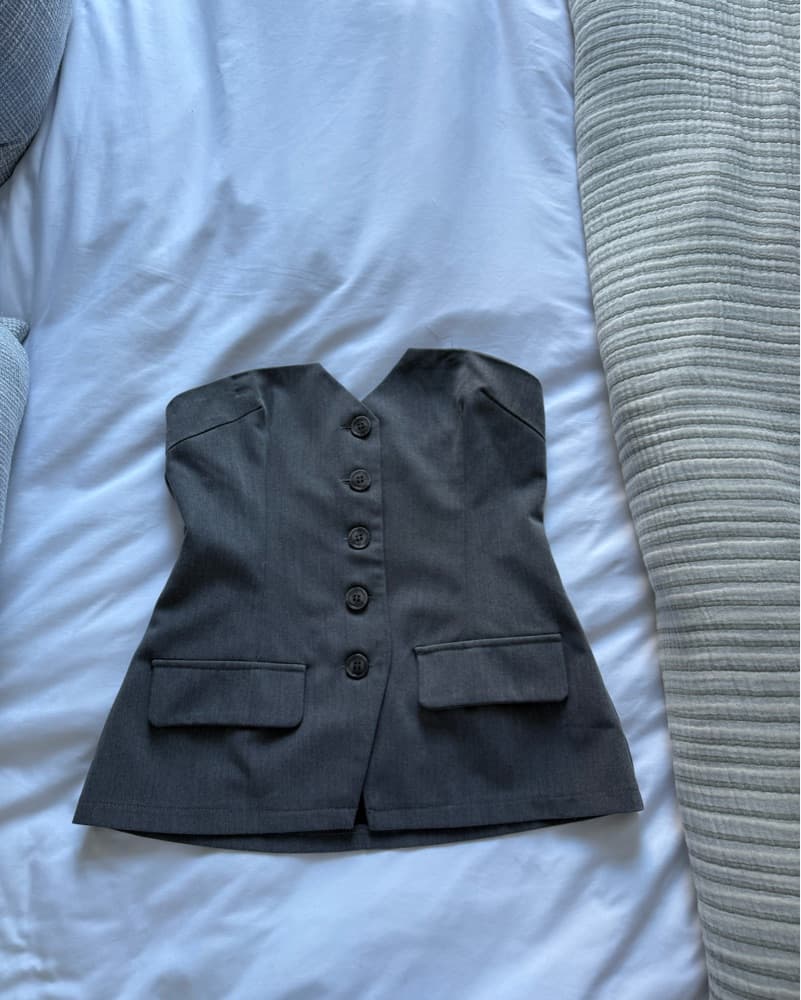 Strapless Button Down Vest  - Image 2