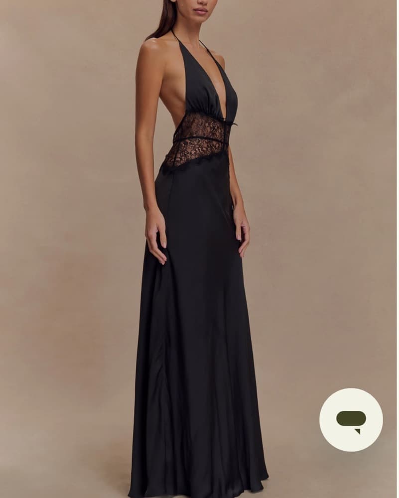 Meshki Lace-Accented Black Gown - Image 5