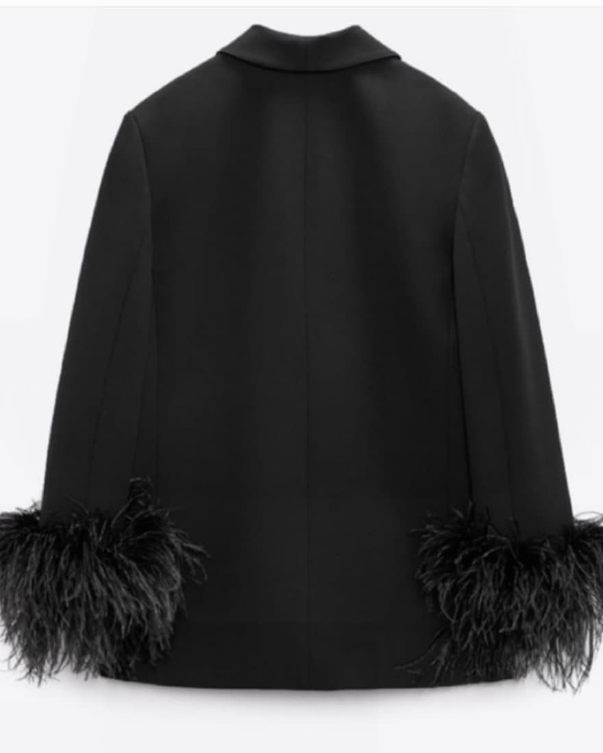 Viral Zara Cuffed Feather Blazer!! - Image 2