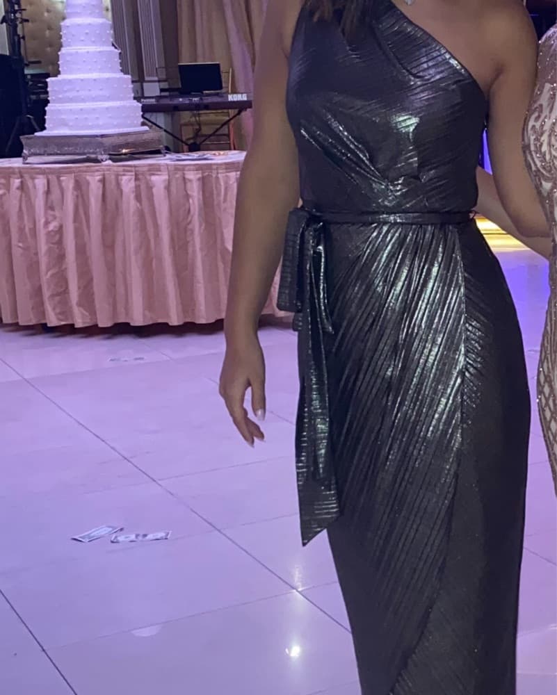 Ted Baker Metallic One Shoulder Midi  - Image 2