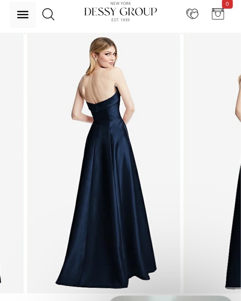 STRAPLESS BIAS CUFF BODICE SATIN GOWN WI - Image 2