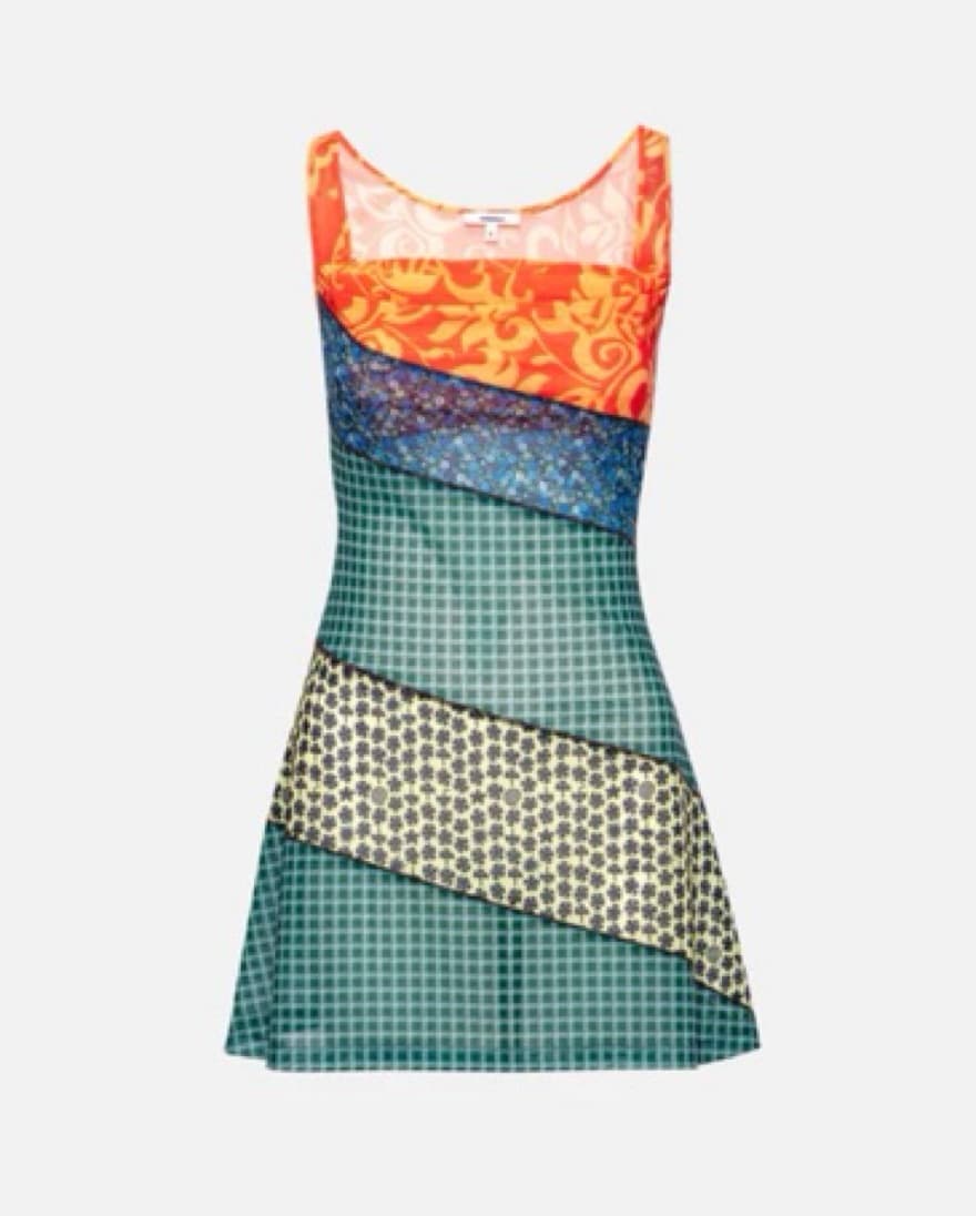 Vibrant Patchwork Mini Dress - Image 1