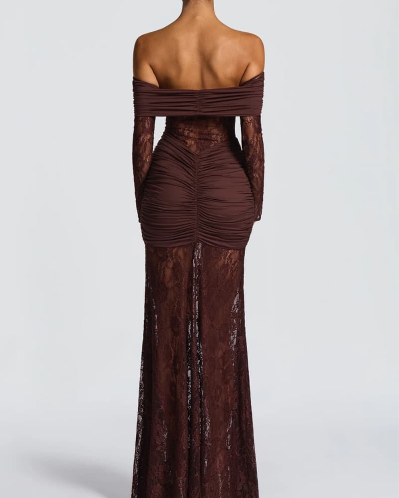 BabyBoo Sauline Maxi Dress Plum Brown - Image 3