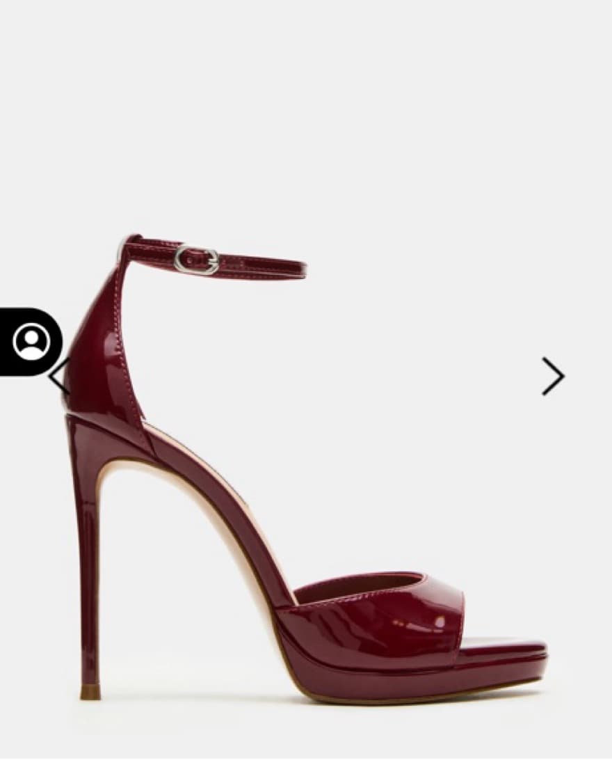Burgundy Patent Leather Ankle Strap Heels - Image 2