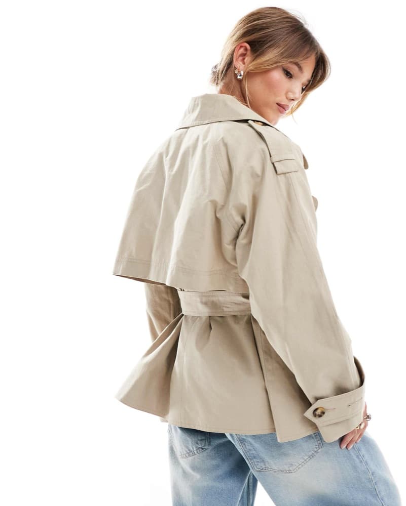Effortless Beige Trench Style Jacket - Image 4
