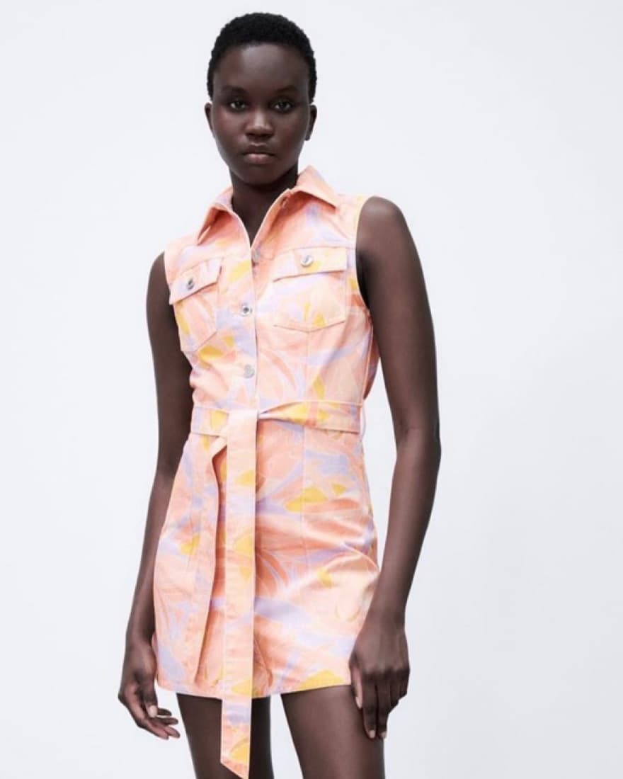 Denim floral Dress - Image 1