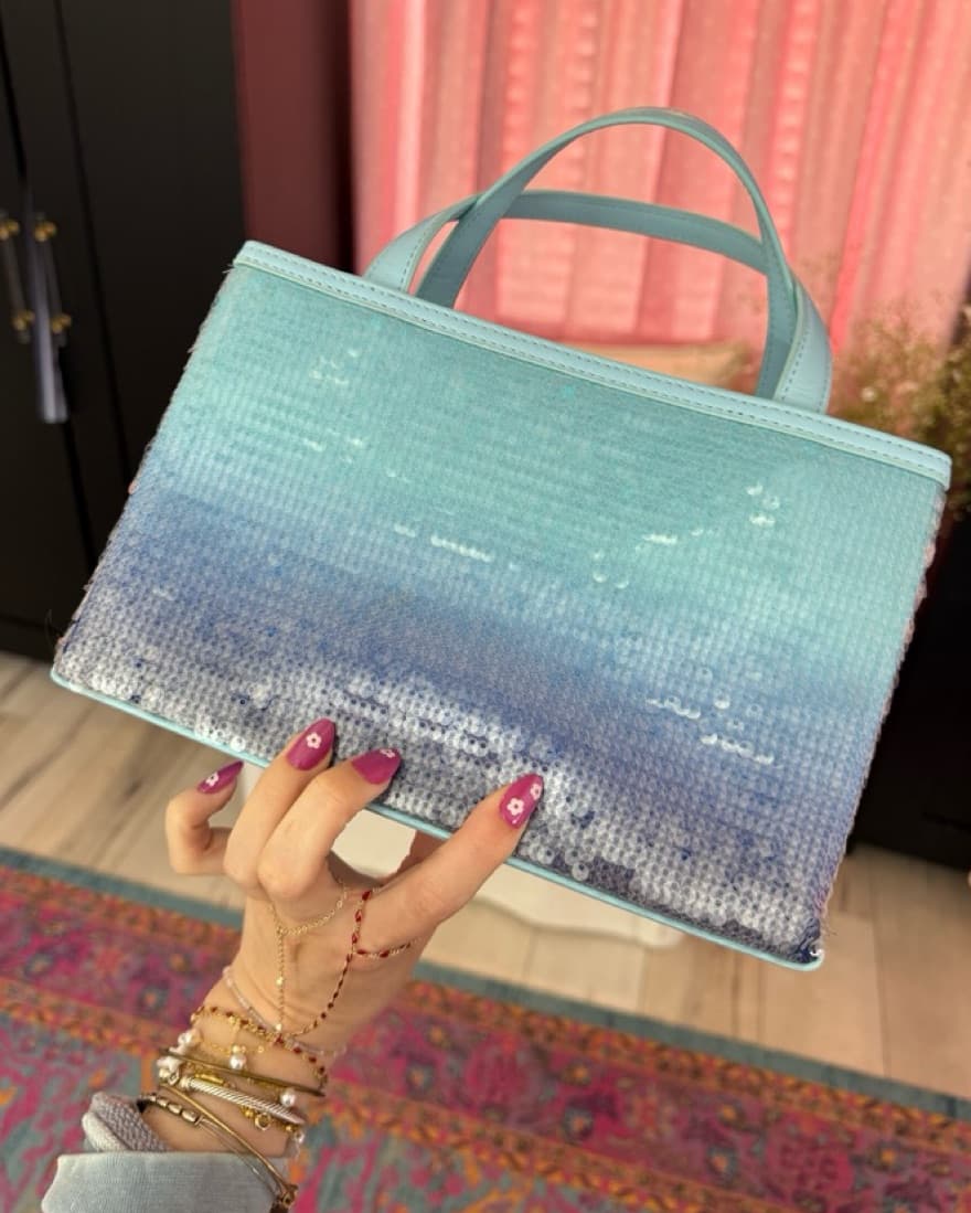 Kate Spade Blue Sequin Mermaid Bag - Image 4