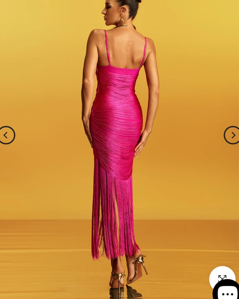 Mew Mews Pink Fringe Dress - Image 2