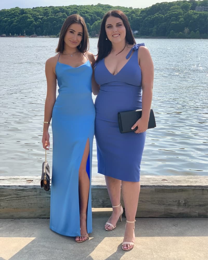 Blue Satin Gown - Image 1
