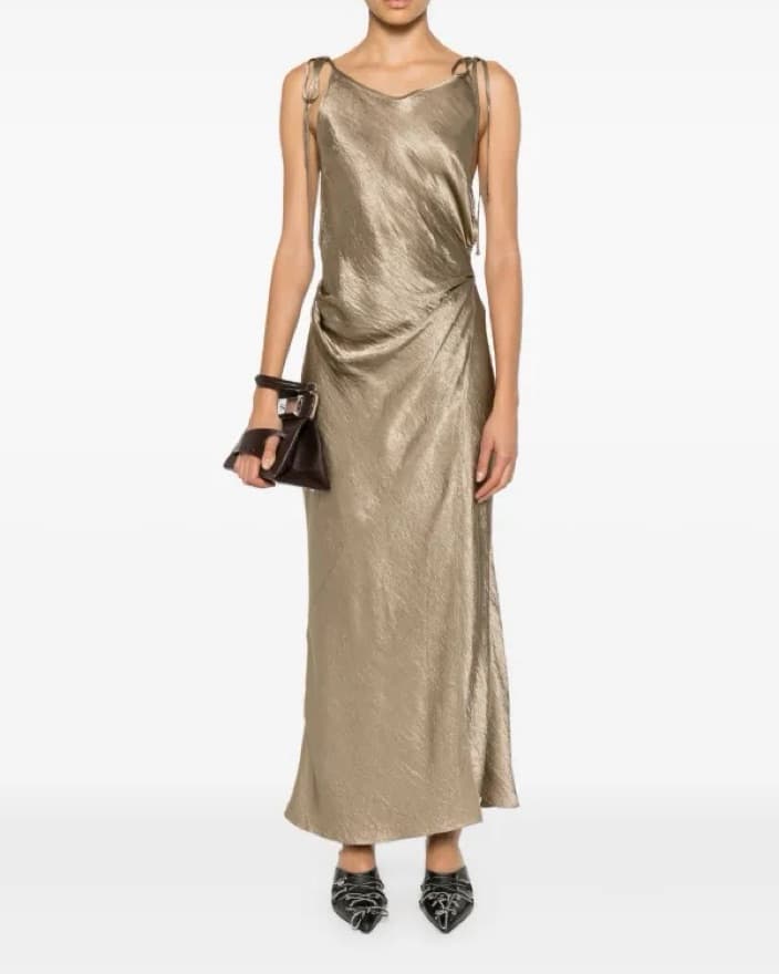 Acne Studios Brown Satin Dress - Image 1