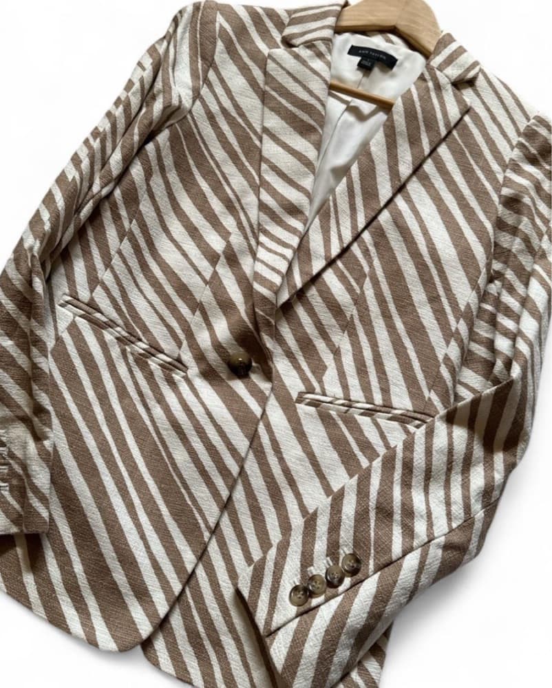 Ann Taylor Striped Linen Blazer - Image 1