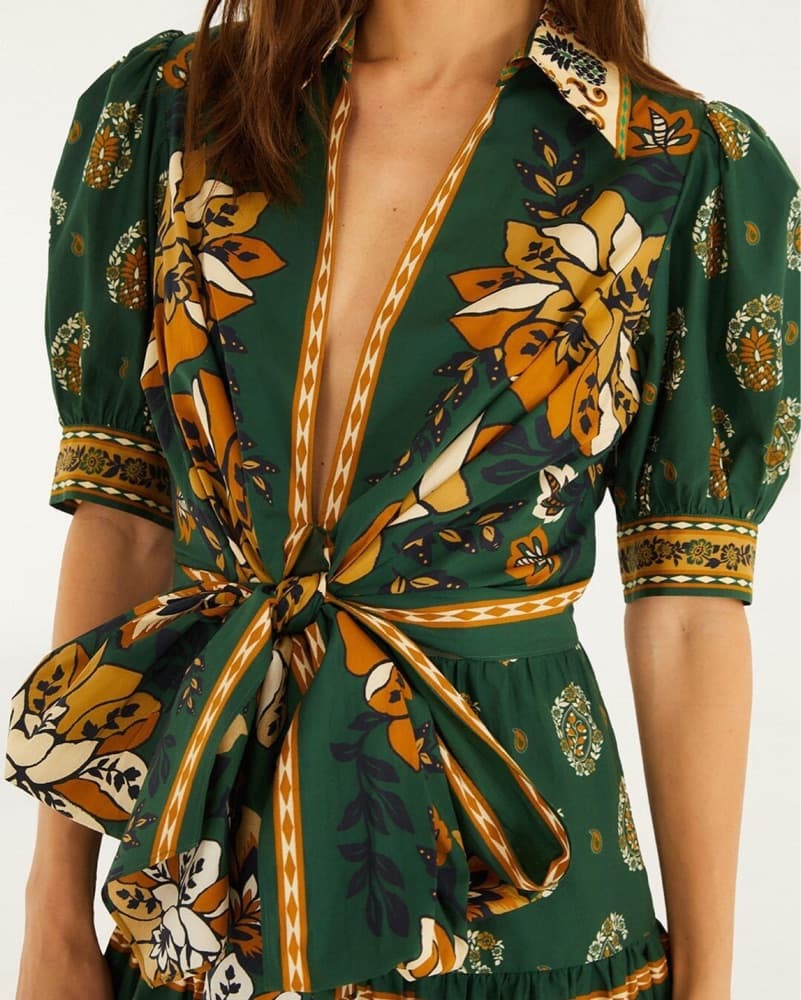 FARM Rio Green Ayla Mini Dress - Image 4