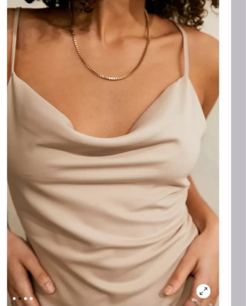 UO Mallory Cowl Neck Nude Dress - Image 3