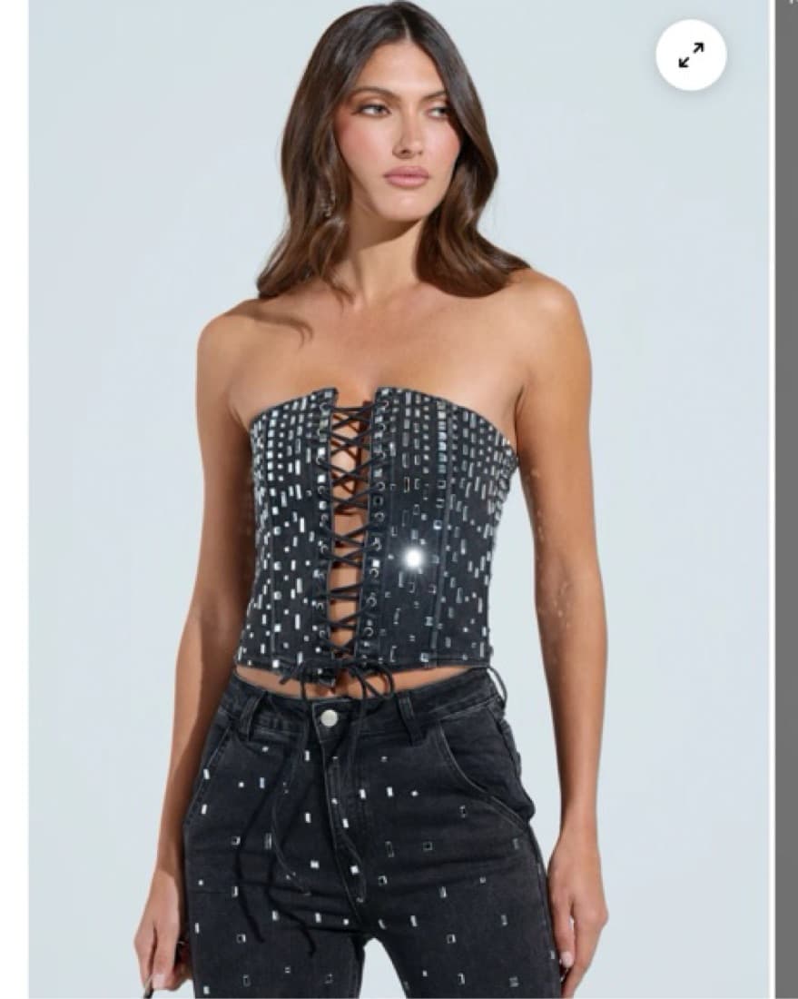 Akira Popstar Denim Corset - Image 1