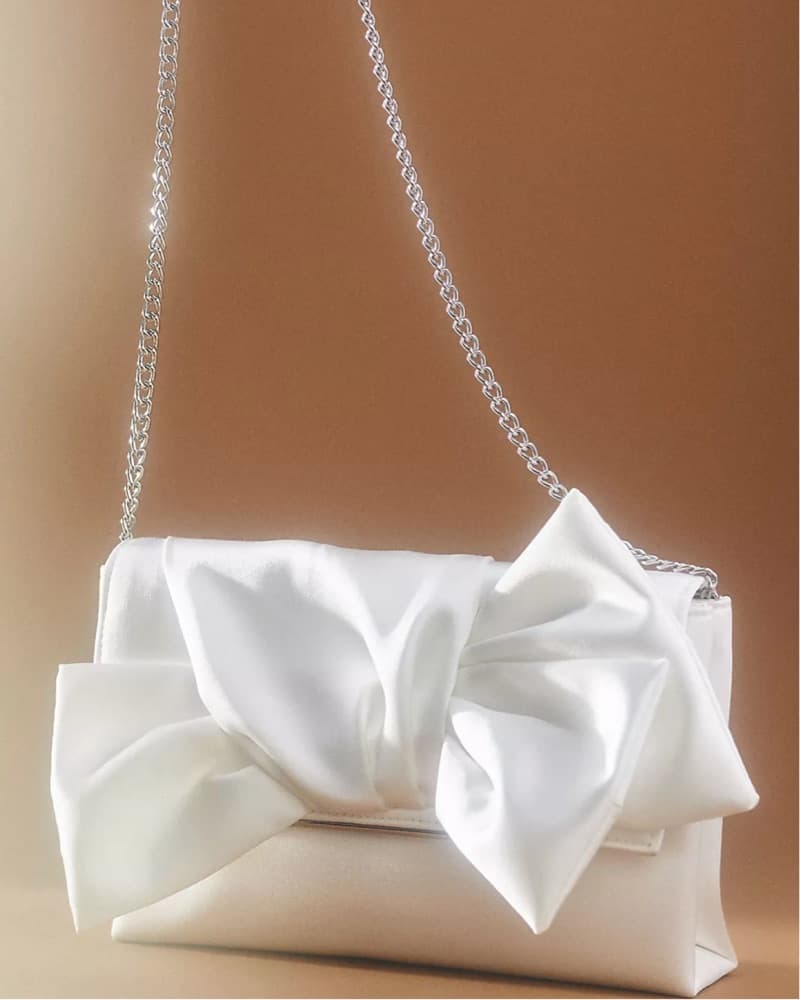 White Satin Purse Clutch  - Image 1