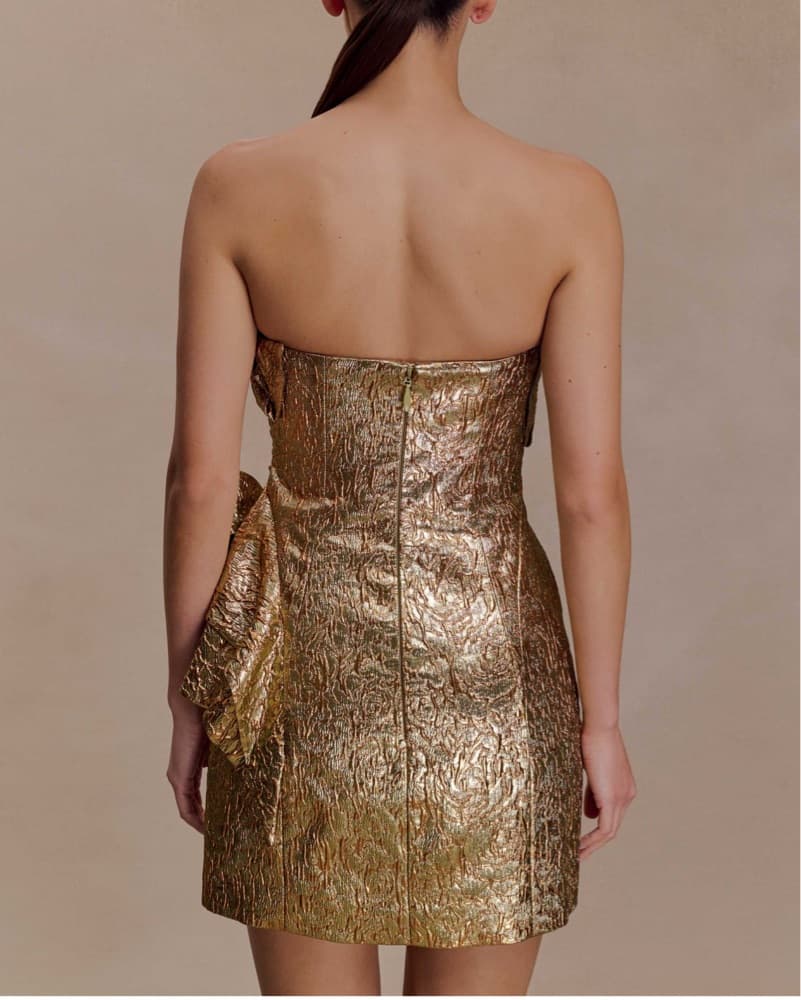 Glamorous Metallic Gold Mini Dress - Image 6
