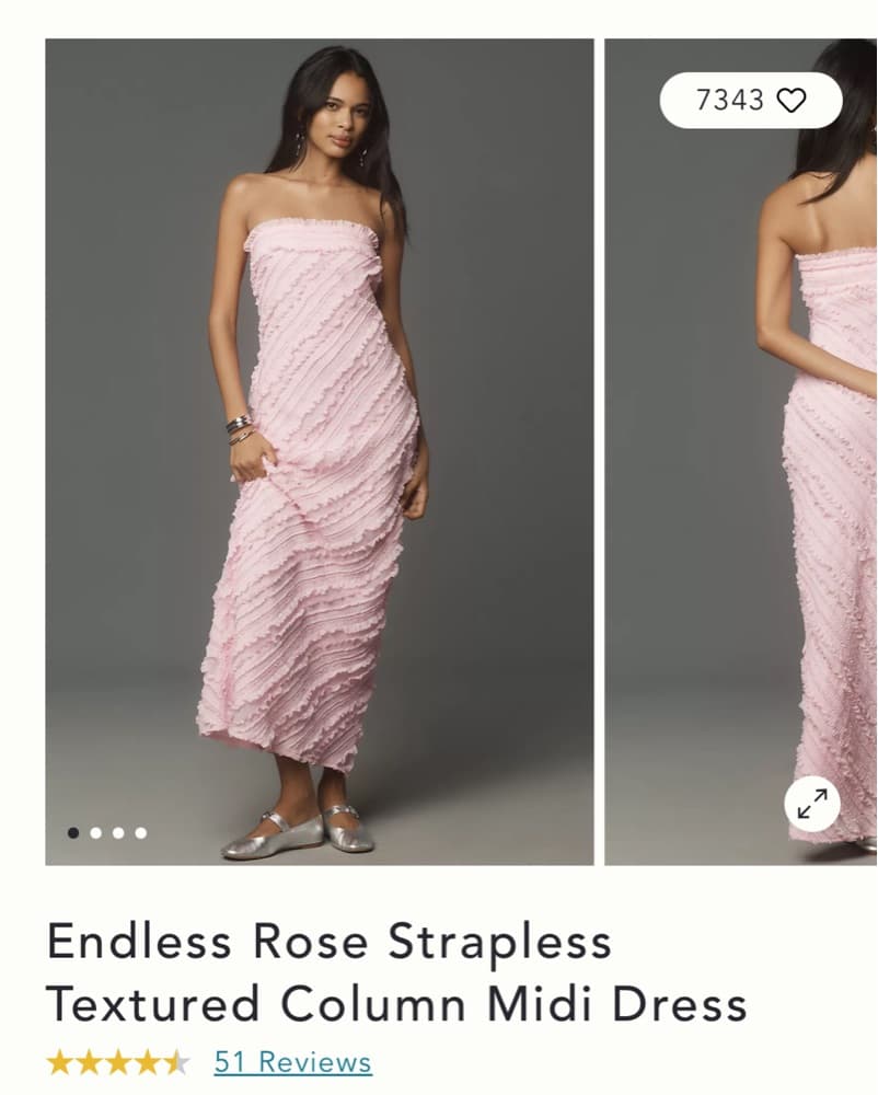 Endless Rose Strapless Textured Column Dress - Image 1
