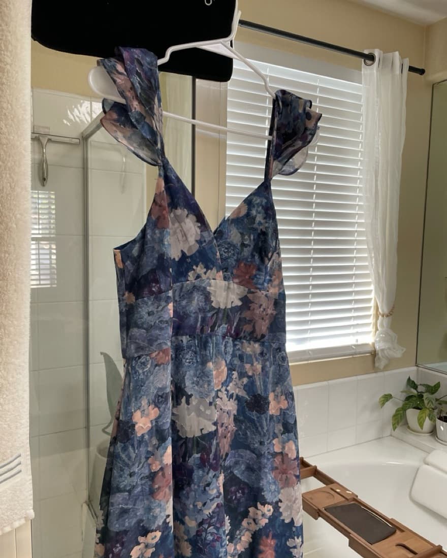 Blue & Pink Midi Dress - Image 3