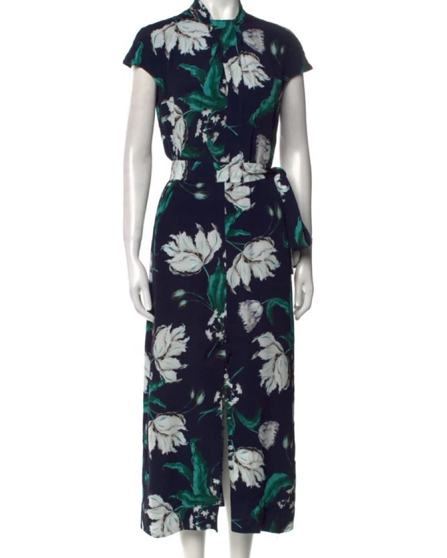 Embellished Erdem Floral Midi Dress - Image 1