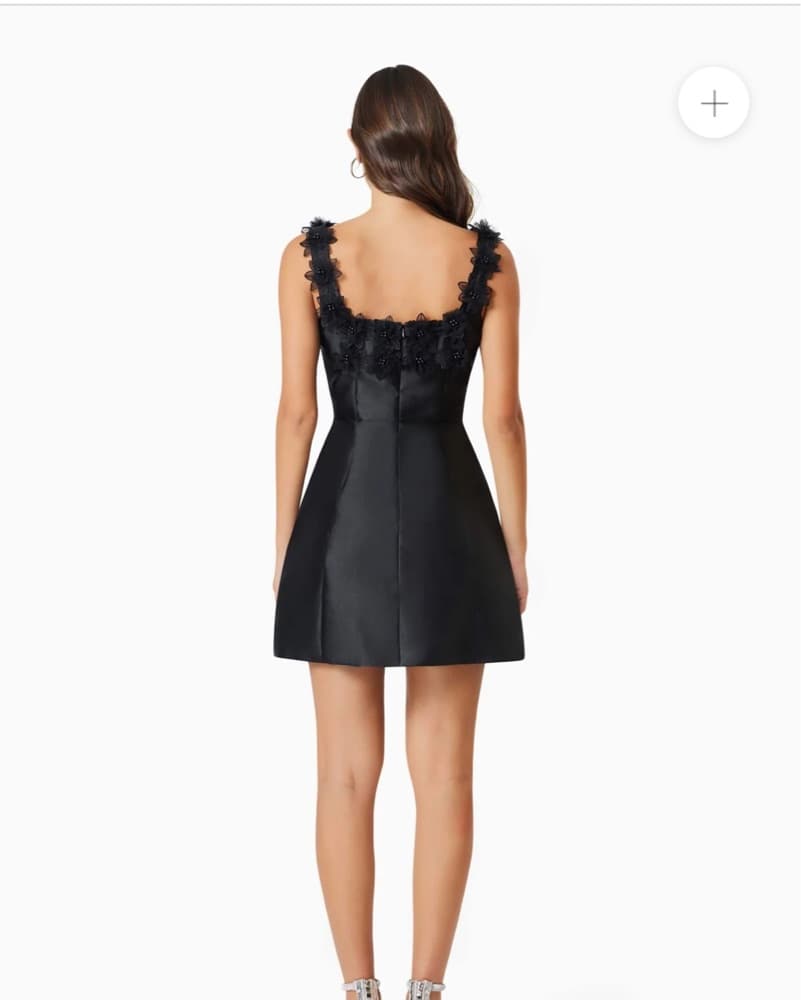 Elliat Black Flower Applique Dress - Image 3
