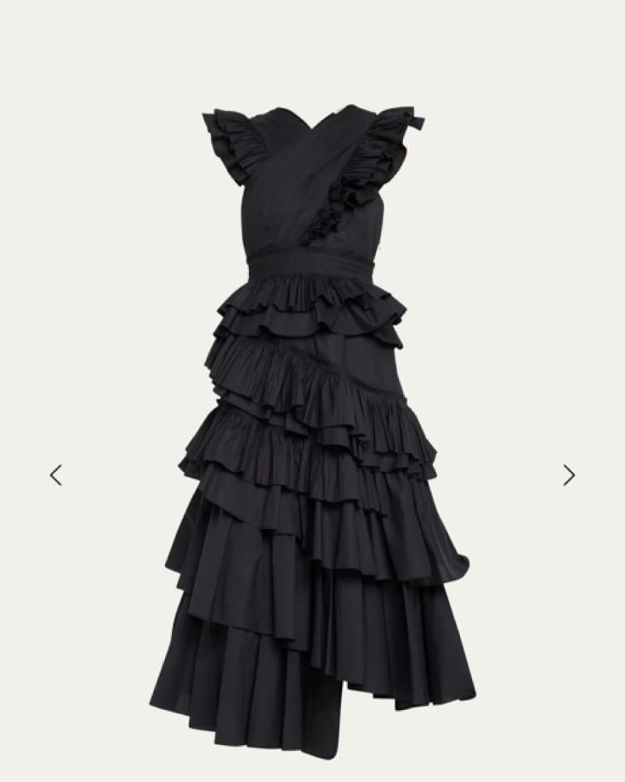 Black Ulla Johnson Aurore Tiered Dress - Image 2