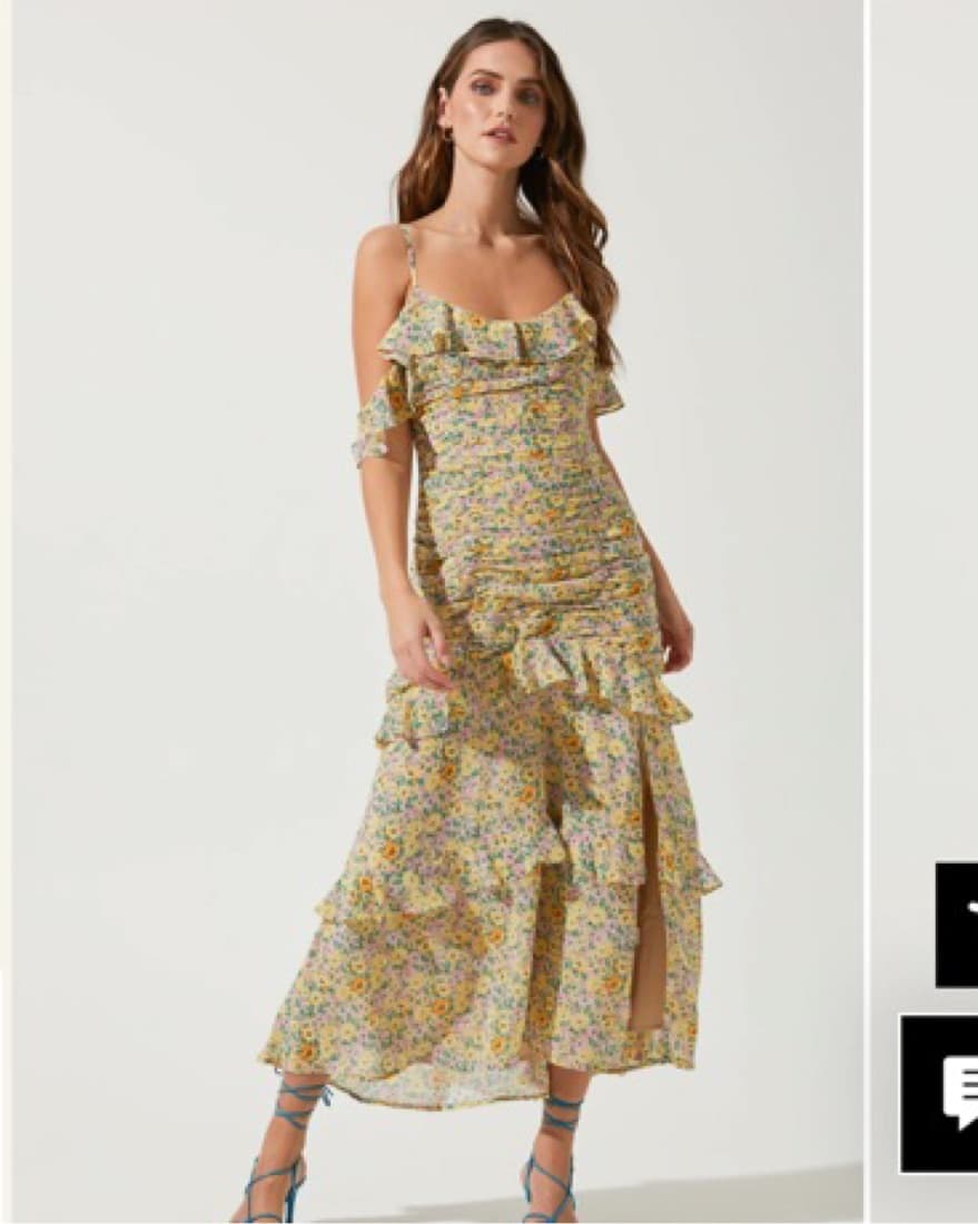 ASTR Ruffle Midi Dress  - Image 1
