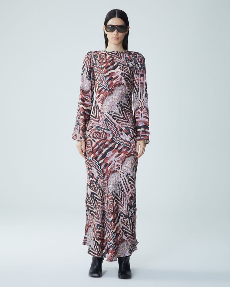 Maria Cher Sleeved Patterned Maxi Dress - Image 1