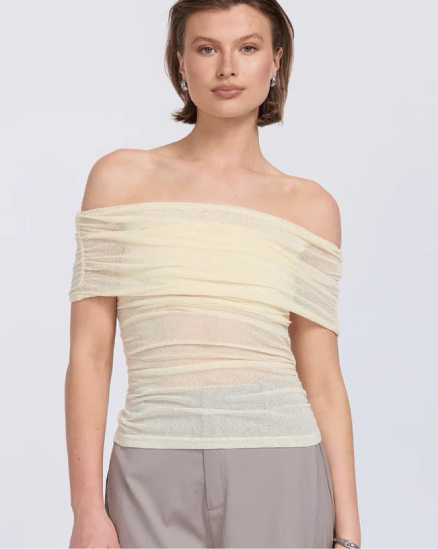 Butter Yellow Mesh Top  - Image 2