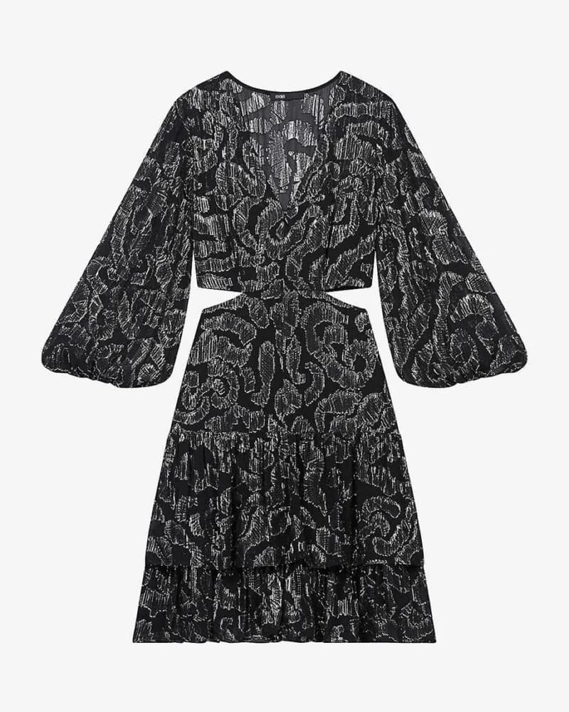 Maje Elegant Floral Jacquard Dress - Image 3
