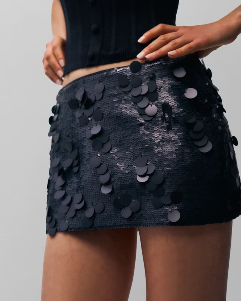Guizio Low Rise Paillette Skirt - Image 1