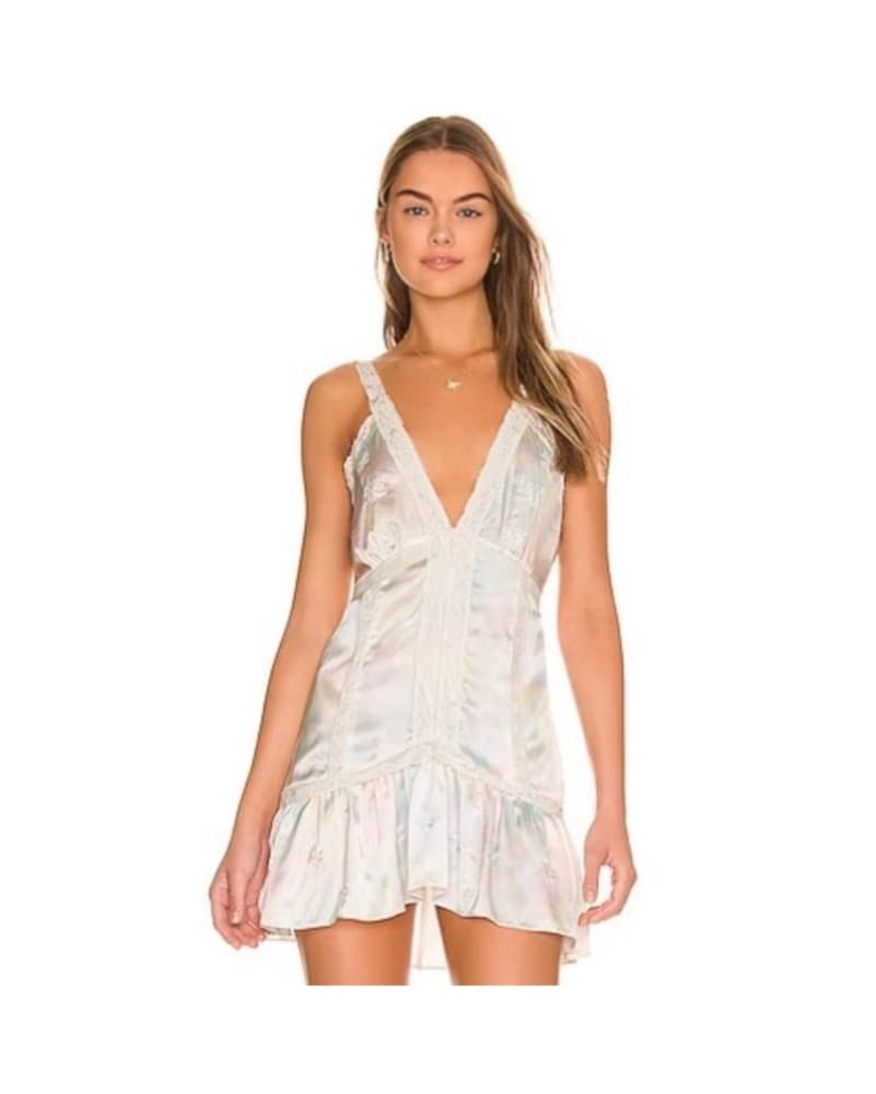 Elegant Ruffle Trim Mini Dress - Image 2